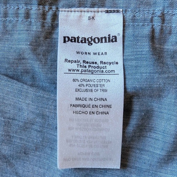 Patagonia Button Down Mens XL Grey Blue Moon Logo Organic Cotton STY54121 SP17 - Picture 4 of 8